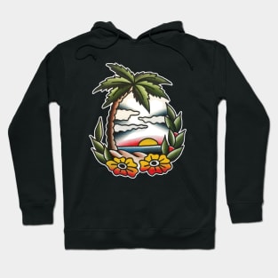 Paradise Beach Tattoo Design Hoodie